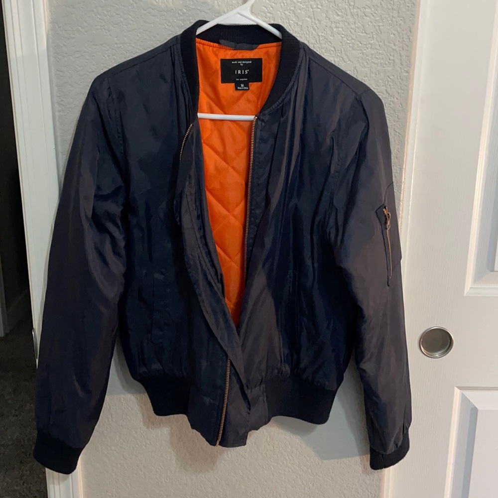 Navy Blue Bomber Jacket: Women’s Medium